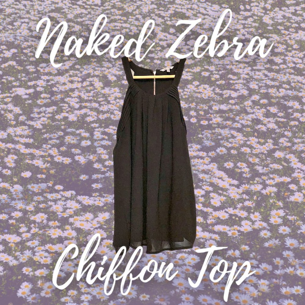 Black Chiffon Tank Top